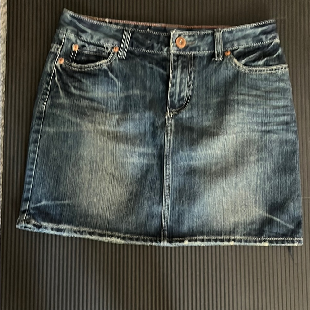 American Eagle Denim Blue Jean Skirt Y2K size 4 100% cotton